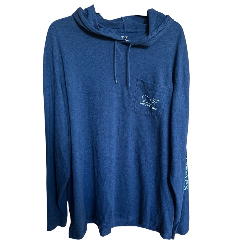 Vineyard Vines Blue Hooded Long Sleeve Shirt size XL